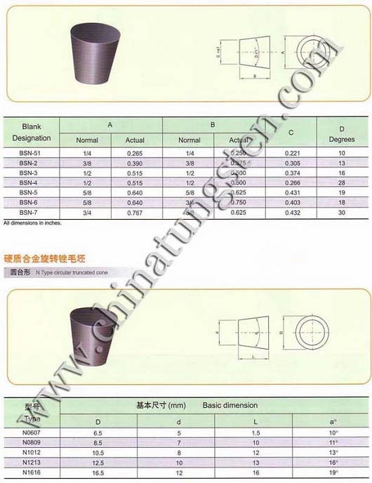 SN (90度锥)硬质合金旋转锉